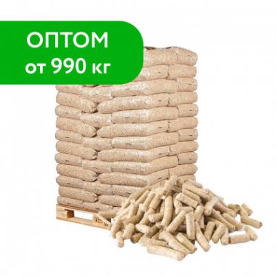 Пеллеты топливные светлые 6 мм (хвоя, мешок 15 кг) 1 поддон / 65 уп. / 990 кг